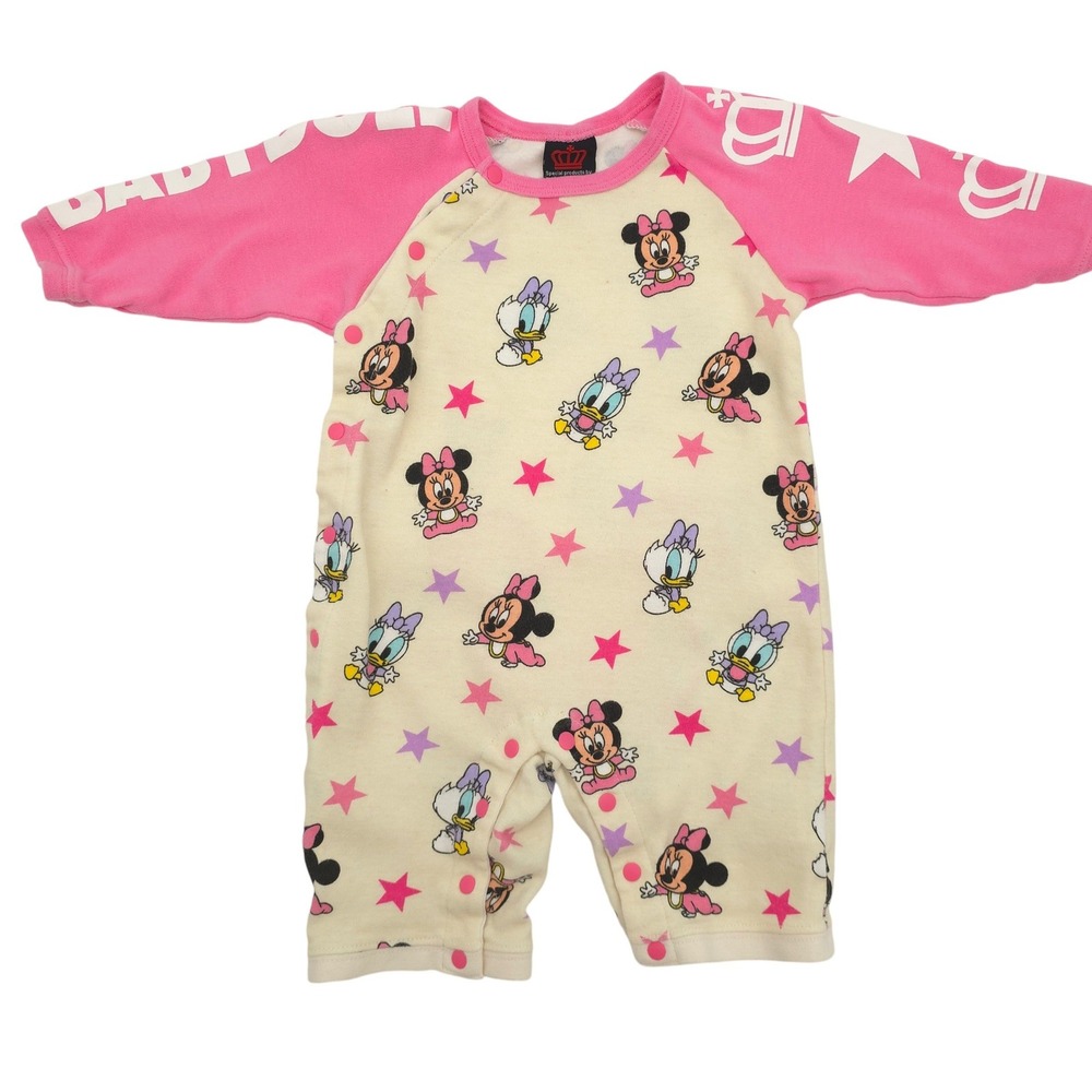 Babydoll Disney Baby Romper Minnie Mouse Daisy Duck Pink Star Print Size 60/3 M